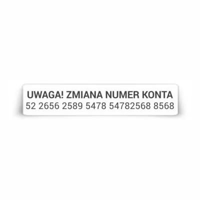 Pieczątki z Numerem Konta